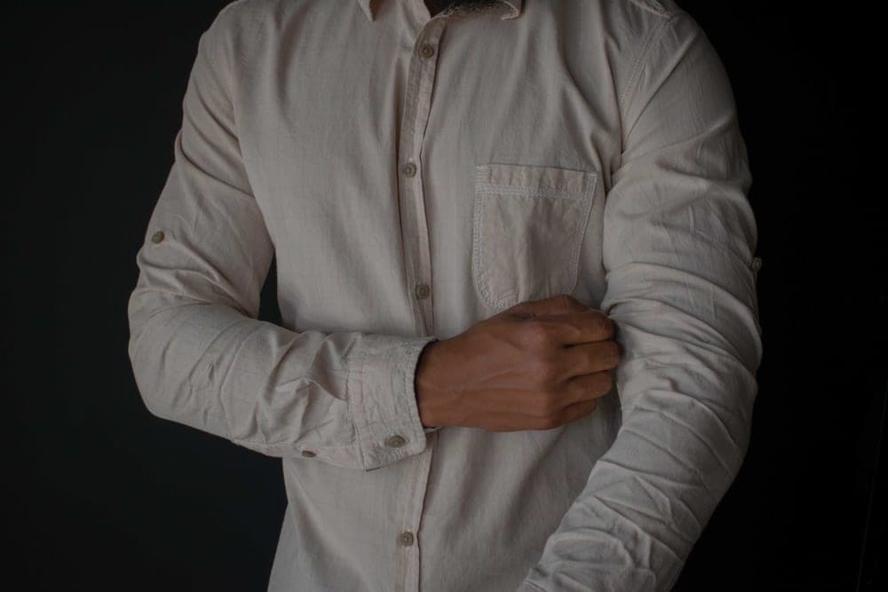 A rumpled linen shirt in natural light