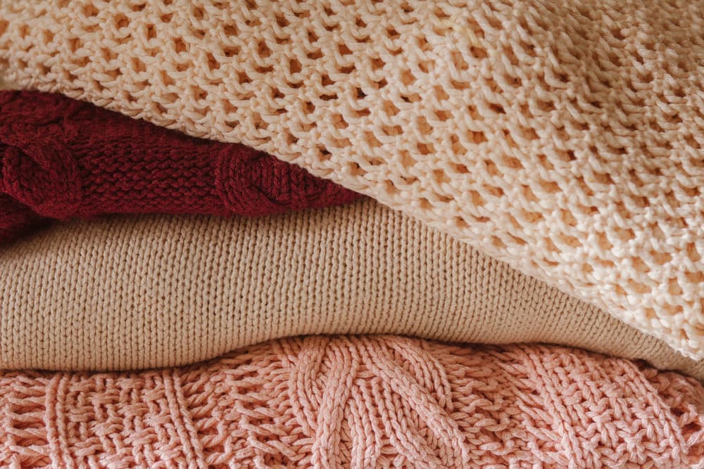 Soft cashmere knit in close detail