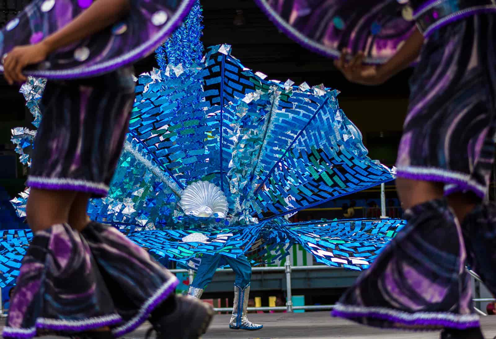A sequined dance costume in close detail